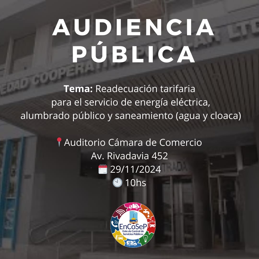 CONVOCATORIA AUDIENCIA PUBLICA. Información complementaria anexa