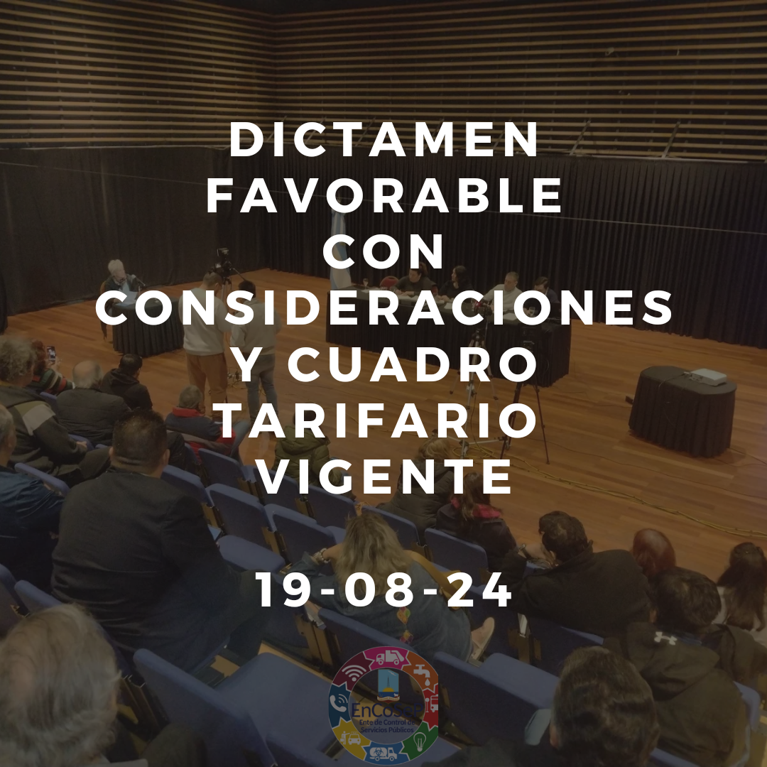 Dictamen favorable con consideraciones y cuadro tarifario vigente 19/08/2024